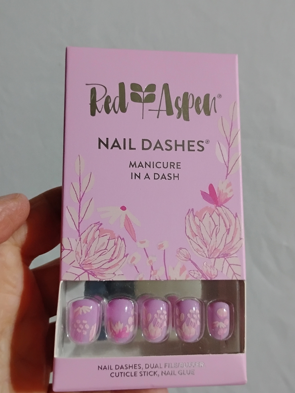 Red Aspen Pink Floral Nail Dashes Bethy's Flower Shop NEW